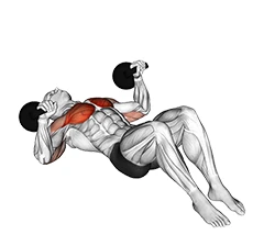 پرس سینه کتل‌بل خوابیده روی زمین