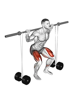 حرکت اسکوات با هالتر و کش