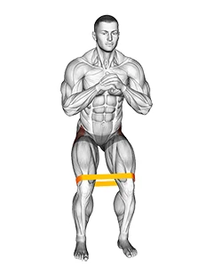 حرکت ابداکشن لگن ایستاده با کش مقاومتی