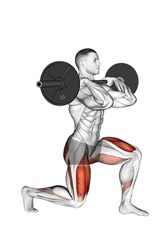 حرکت اسکوات اسپلیت با هالتر روی سینه