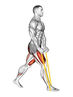 حرکت اسکوات اسپلیت با کش مقاومتی