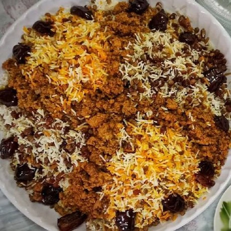 عدس پلو با گوشت