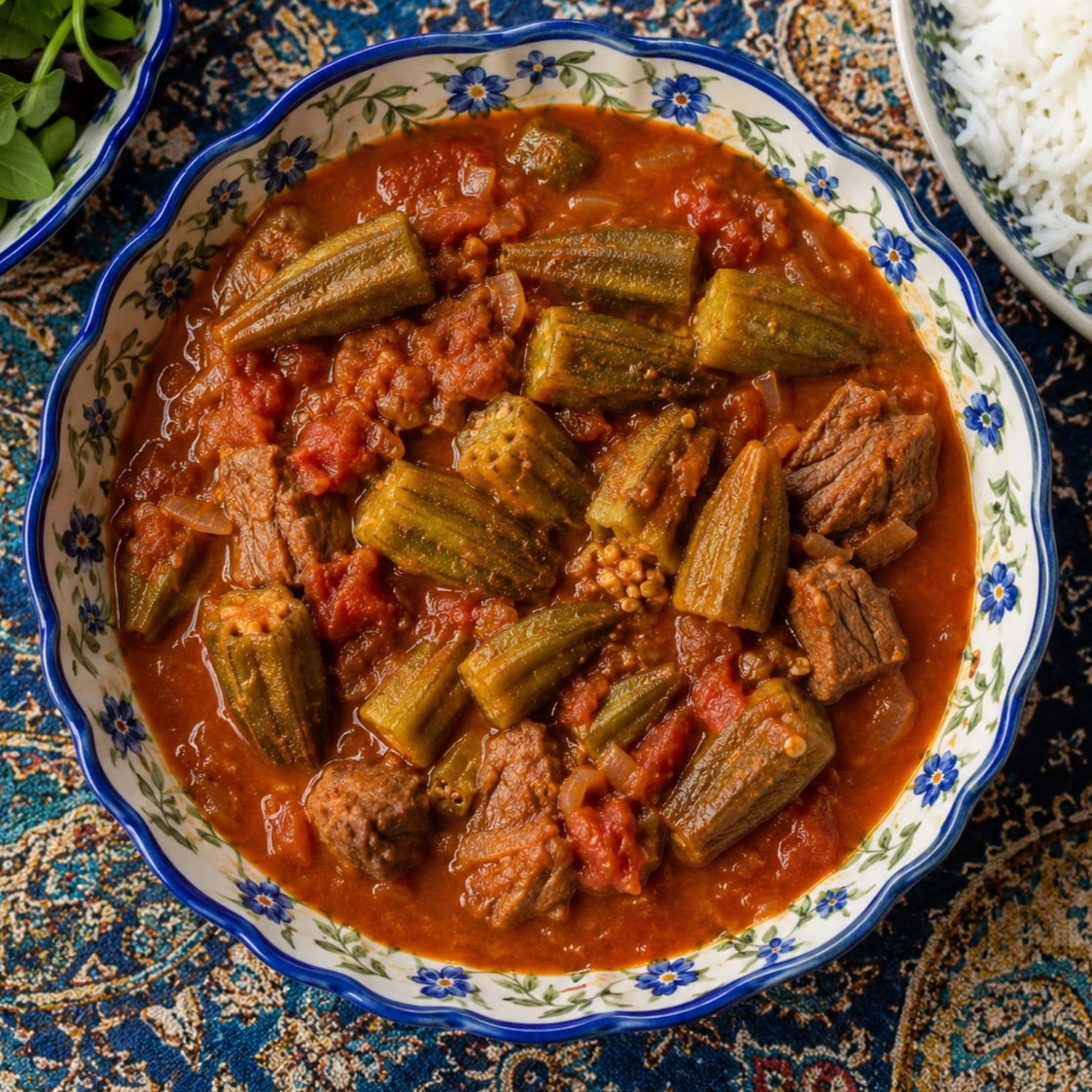 خورشت بامیه بدون روغن